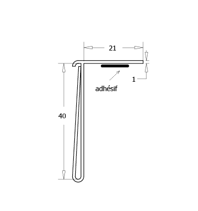 Porte étiquette modulable capacité 40 pose basse ouverture avant